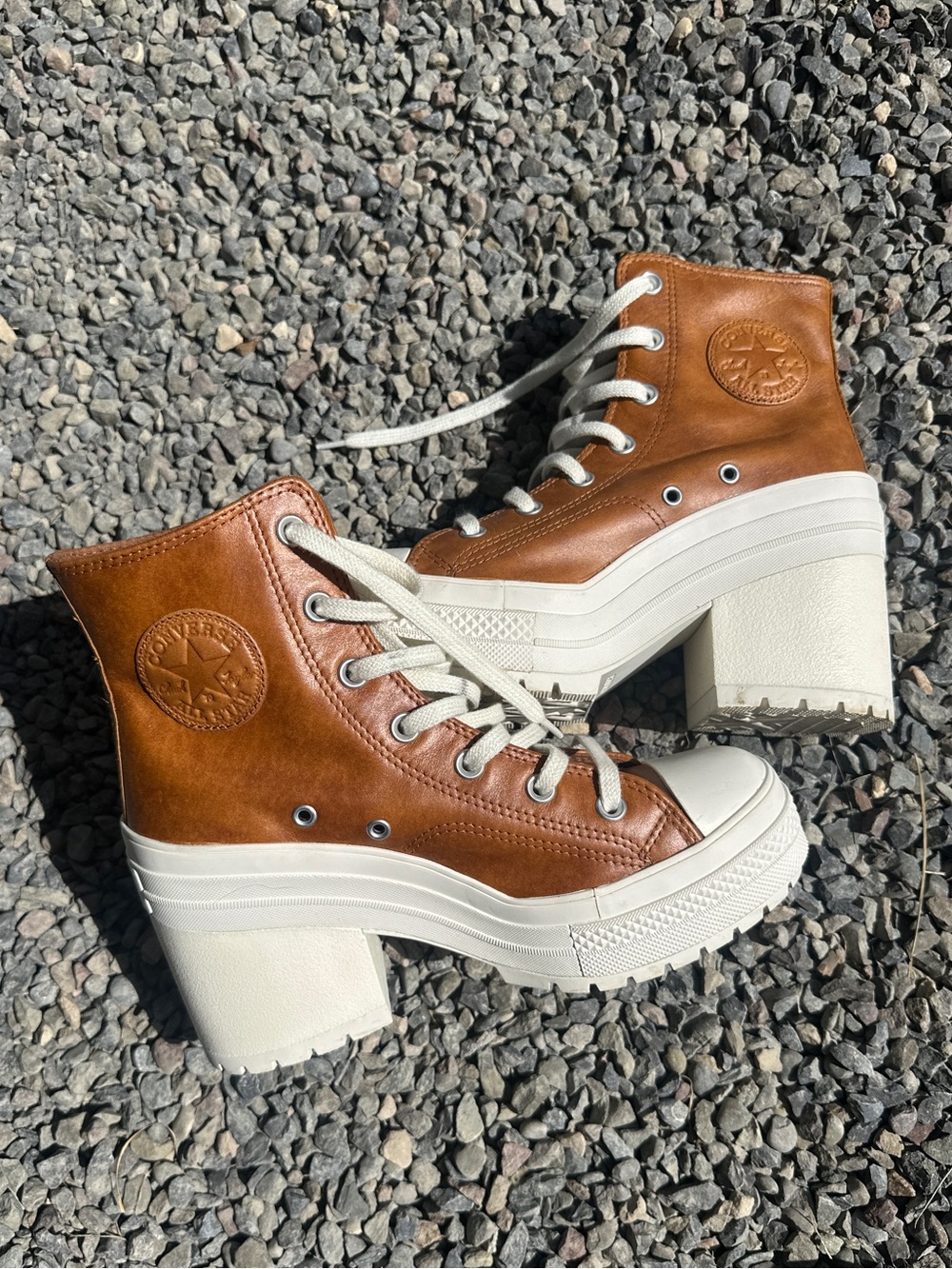 Converse Brown Leather Platform Boots